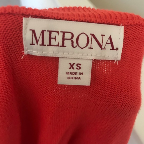 NWT Merona orange beaded cardigan size XS - Picture 5 of 5